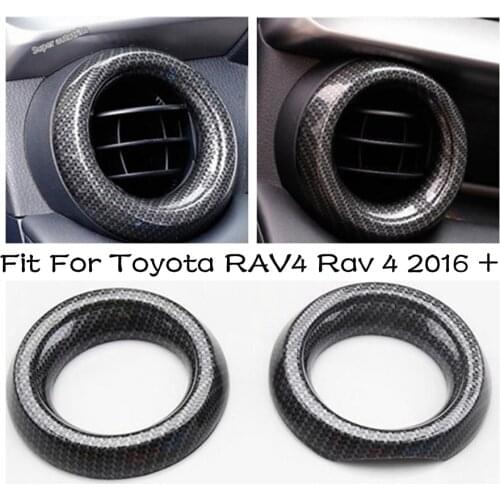 Lapetus Dashboard Side Air Conditioner AC Outlet Vent Cover Trim Accessories Interior For Toyota RAV4 Rav 4 2016 2017 2018 / ABS
