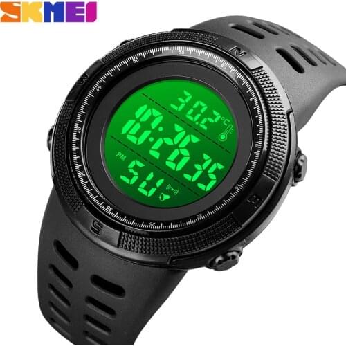 SKMEI Body Temperature Mens Watch Didital 5Bar Waterproof Alarm Clock Male LED Healthy Sport Watch For Men Relogio Masculino