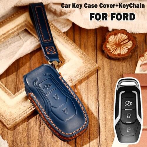 Car Remote Key Case Cover Holder Shell For Ford Focus 3 4 ST Mondeo 5 MK5 Mustang F-150 Explorer Edge Fiesta Kuga MK3 4