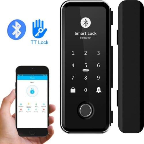 Digital Smart Door Lock Fingerprint Lock XM-899T Cerradura Intelligent Electronic Glass Door Lock With TTlock APP