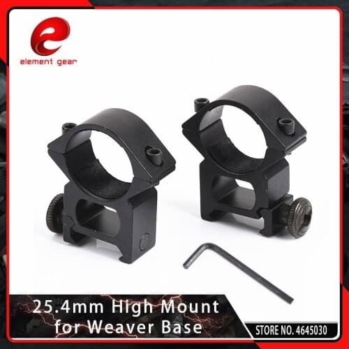Element 2PCS 25.4mm High Narrow Profile Picatinny/Weaver Rings Hunting Riflescope 20mm Rail Scope Mount