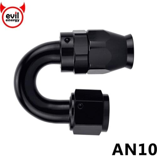 Evil energy AN10 Swivel Seal PTFE Hose End 180degree PTFE Fuel Fitting Swivel Hose End 10AN Fuel Adapter For PTFE Fuel Line