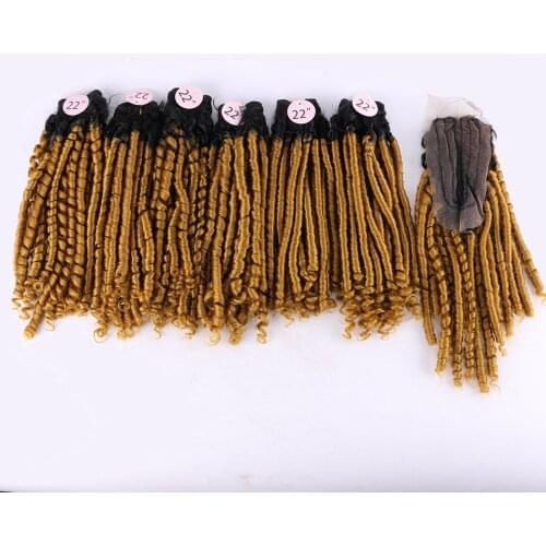 FSR 16" 18" 20" Ombre synthetic hair weave 3 bundles/lot kinky curly hair Bundles, 210g curly hair weft extension for women