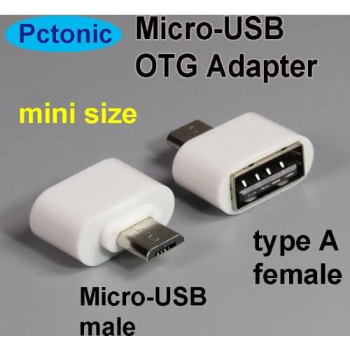 PCTONIC mini size Micro-USB OTG Adapter MicroUSB to USB2.0 A Type Female Converter cable for Android mobile phone