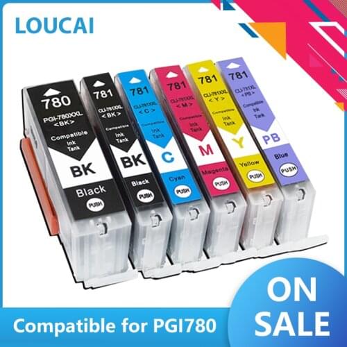 6 Color Compatible for PGI780 CLI781 PGI 780 CLI 781 780781 ink cartridges for canon PIXMA TR8570 TS8170 TS9170 Printer