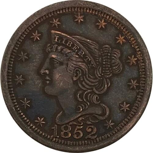 1852 United States of America Dollar Half Cent Collectibles Red Copper Copy Coin