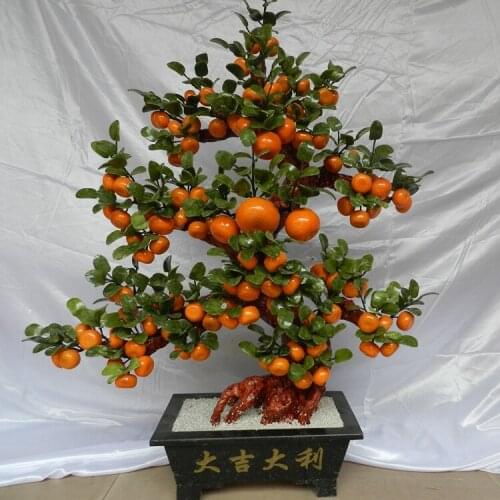 The company opened natural jade ornaments and leaf Deluxe Edition 108 orange tree Home Furnishing living ornaments jewelry jewel
