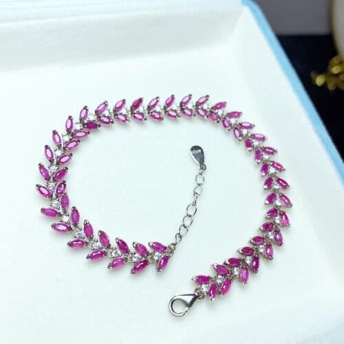 Sliver 925 with natural ruby set one pendant and bracelet and good price for you