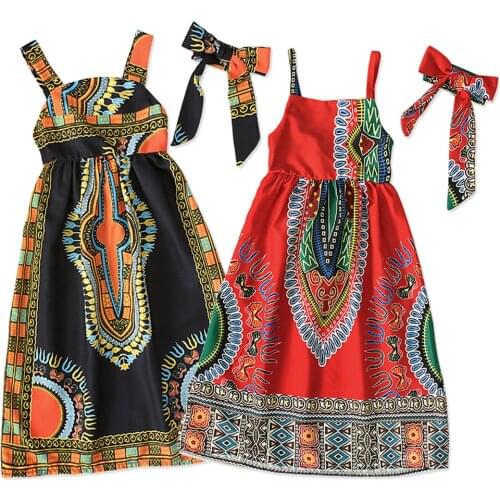 2021 Summer Girls Dress Sleeveless Floral Boho Maxi Dresses Ruffles Backless Beachwear Sundress Clothes for 2-6Yrs Children