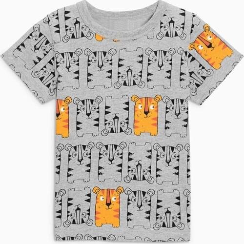 Summer Baby Boys T Shirt Short Sleeve T Shirt For Boy Cartoon Printed Kids Tops Tees T Shirts Fashion Childrens Clothes 1-6 Yrs