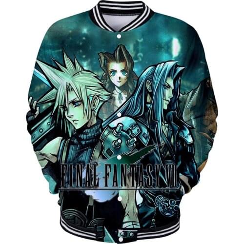 Hot Men Final Fantasy VII FF7 jackets Game 3D Print Boys Baseball uniform Leisure Student Coat high quality Warm Fahion Tops