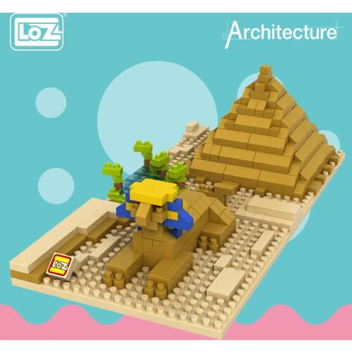 LOZ Diamond Blocks Egyptian Pyramid Model Sphinx and Pyramid LOZ World Famous Architecture Series Toys Children Buildings 9376