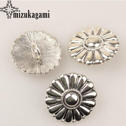 Jewelry Making Supplies Wholesale Lots Bulk Jewelry Findings CONCHO Buttons Round Daisy Sun Flowers 30mm 3pcs/lot
