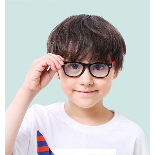 Fashion Anti-blue Light Children Rubber Glasses Boy Girl Brand Soft Frame Goggle Plain Kids Square Anti Blue Light Eyewear TR90
