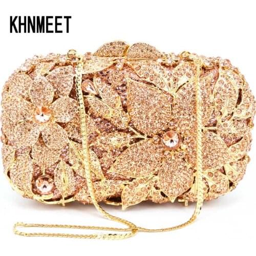 Fashion Luxury Flowers Party Ladies Evening Clutch Bags Box Floral Chain Women Shoulder Crossbody Bags Prom Purse Handbags