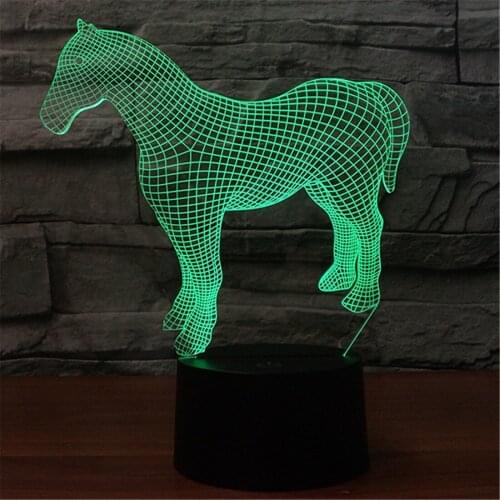 Pony Style Fashion Creative Nightlight 3d Decorative Table Lamp For Bedroom Christmas Gift Childrens Toys Desk Lamp