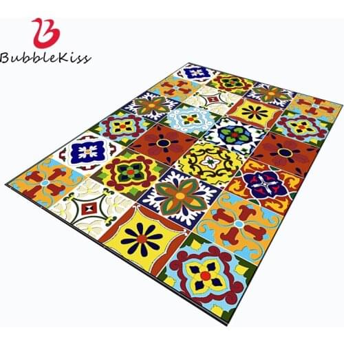 Bubble Kiss Ethnic Style Area Rugs for Living Room Customized Colorful Flower Pattern Bedroom Sofa Carpet Balcony Decoration Mat