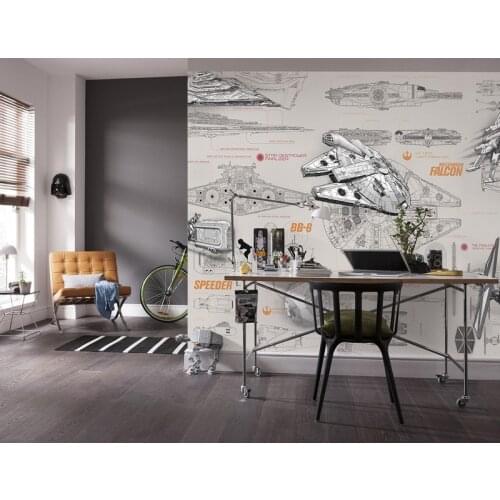 Bacal 3D Cartoon Wallpaper Wall Mural Custom Spaceship Design blueprint Photo wallpaper Brick paper Bedroom Hotel Room decor