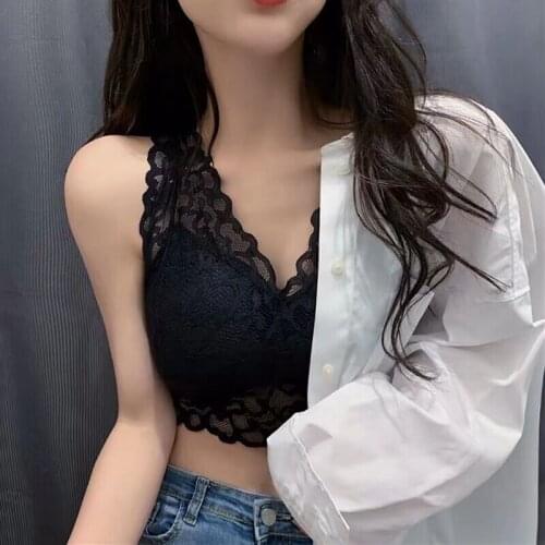 New Sexy Women Lace Tanks Tops Fashion Beauty Back Tank Tops Underwear with Chest Pad майка женская