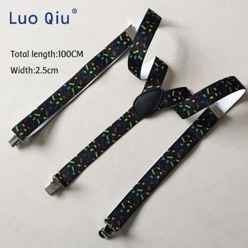 Mens Womens Unisex Costume Y-shape Heart Print Combo Trousers Pants Y-Back Clip-on Adjustable Elastic Braces Suspenders