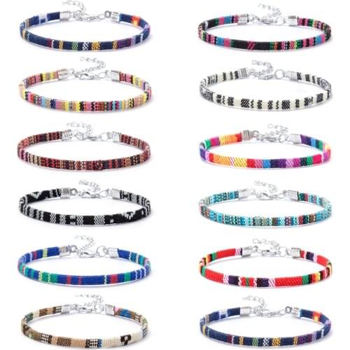 Rainbow Boho Ethnic Trendy Bohemian Bracelet Men Weave Wrap Bracelets for Women Jewellery Female Design Girl Gift Wholesale