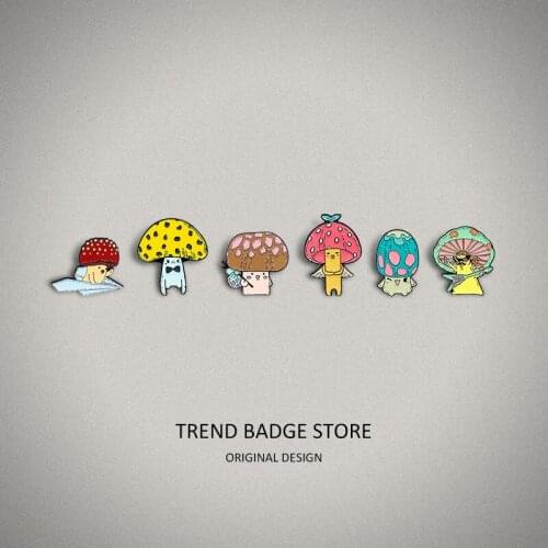 Cartoon Can Love the Mushroom Hat Animal Small Friends Self-play Self-sing Paper Airplane Fashion Creative Pin