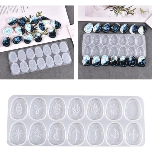 Rune Stones Resin Mold for DIY Jewelry Pendant Divination Dominoes Puzzle