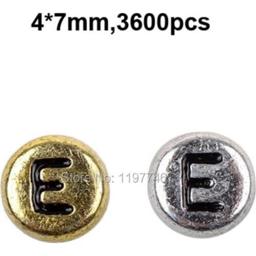 Russian Round Acrylic Letter Beads Antique Gold Silver Color Letter Beads For Women DIY Handmade Jewelry Findigns Making 3600pcs
