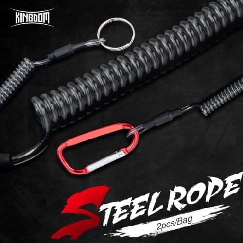 Kingdom Fishing Rope Strong Pull Lanyards Boating Retention String Ropes Camping Carabiner Secure Lock Fishing Tools Accessories