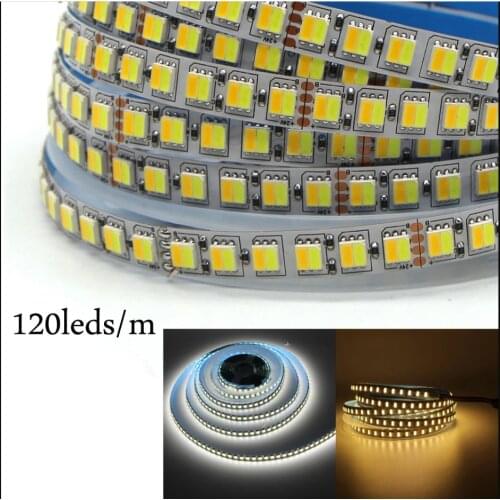 5050/5025 CCT LED Strip waterproof Dual White Warm White & White 2 in 1Chip Led Tape Color Tem Ajustable DC 12v/24V 60 /120leds