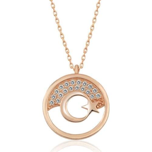 Tevuli 925 Sterling Silver Rose Moon Star Women 'S Necklace