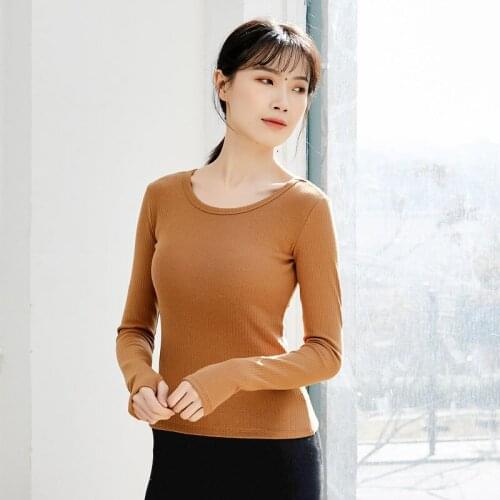 Adult Cotton Latin Belly Dance Top Tight Long Sleeve Shirt Practice Costume for Sale Women Dancing Clothes Dancer Wear Clothing