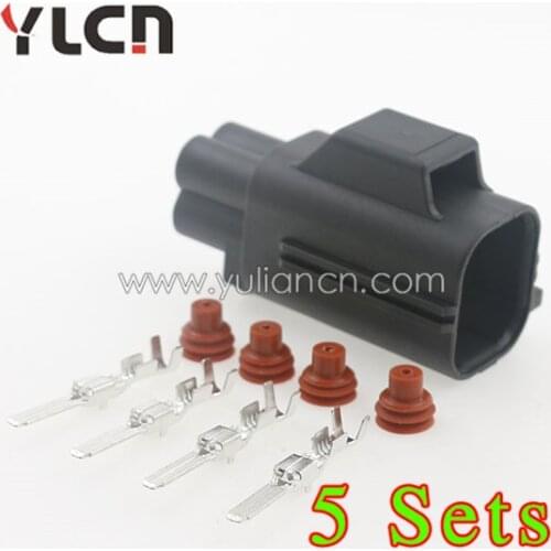 High Quality 4pin/way 5 Set Waterpfoof Electric Car Sealed wire Connectors Plug