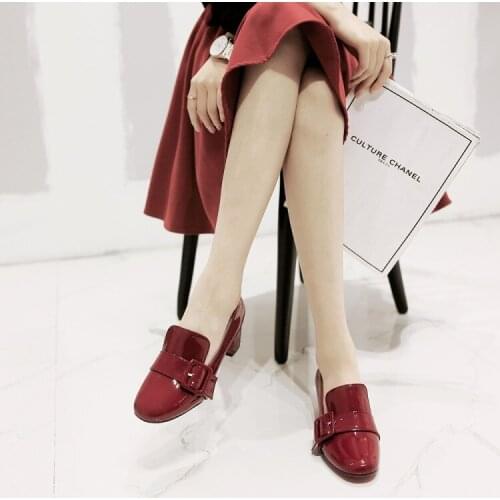 Big Size - ladies high heels women shoes woman pumps Round head with heavy metal trim