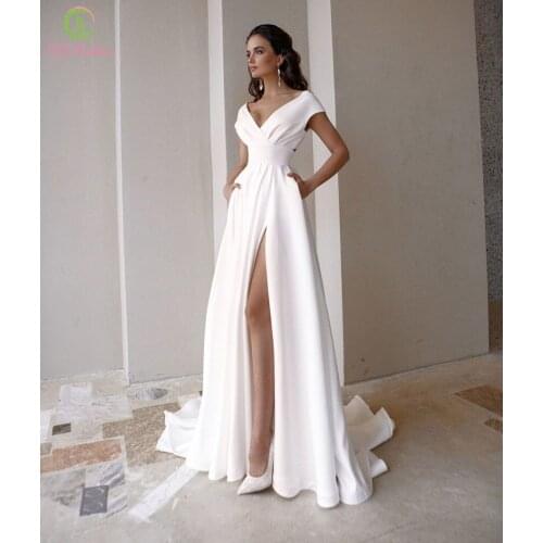 SSYFashion New White Banquet Elegant Evening Dress for Women Boat Neck A-line Simple Long Party Formal Gown Vestidos De Noche