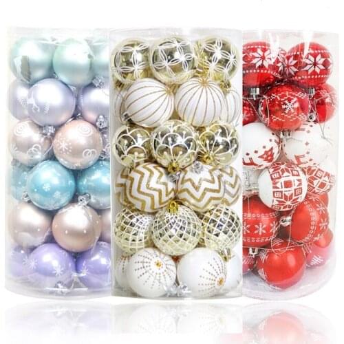 1set 30pcs Plastic Christmas Balls Christmas Decorations for Home Navidad Christmas Tree Pendant Ornaments
