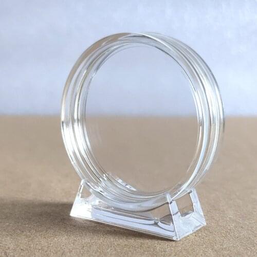 10Pcs 40mm Clear Transparent Coin Holder Capsule Case Storage Box with Stand for Collectable Medal Coin Collection Supply