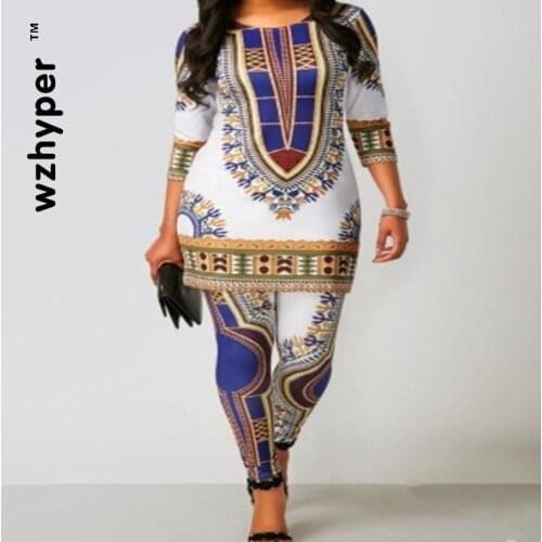 2020 African Dresses for Women Top Pants Suit Print Ladies Clothes Robe Africaine Bazin Fashion Clothing African Print Dresses
