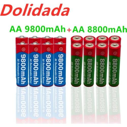 New 1.5V AA 9800 mAh+1.5V AAA 8800 mAh Alkaline1.5V Rechargeable Battery For Clock Toys Camera battery