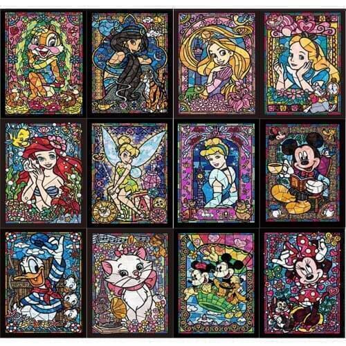 Disney DIY Diamond Painting Cross Stitch,Diamond Painting Cartoon Characters,Diamond Embroidery Cartoon,Pictures with Rhinestone