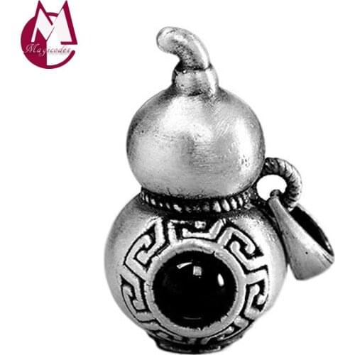 Buddhist Heart Sutra Gourd Real S999 Sterling Silver Necklace Pendant Vintage Fine Brand Jewelry Women Men 2021 Free Shipping B8