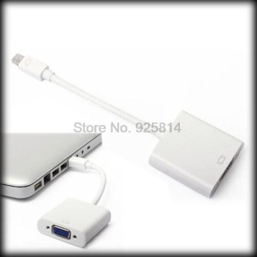 By DHL or EMS 100pcs mini dp to vga cable converter Cable Adapter for Apple Macbook Mac Pro Air
