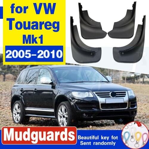 4Pcs Black Front Rear Molded Car Mud Flaps Splash Guards Mudguard Mudflaps Fenders For Volkswagen Touareg 2005-2010 year