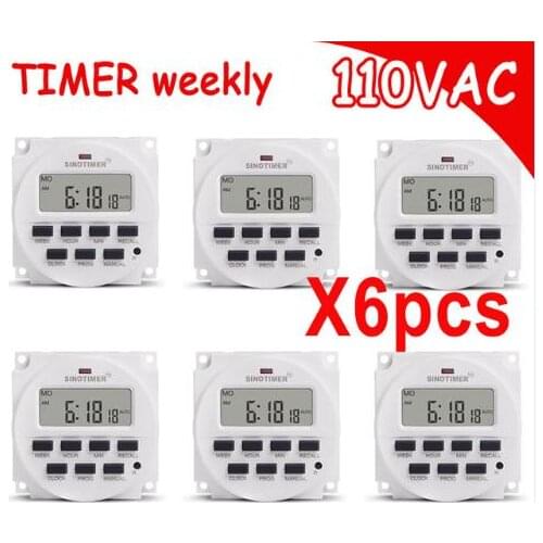 SINOTIMER 7 Days Digital Programmable 110V 120V AC Timer Switch Time Relay for Time Control