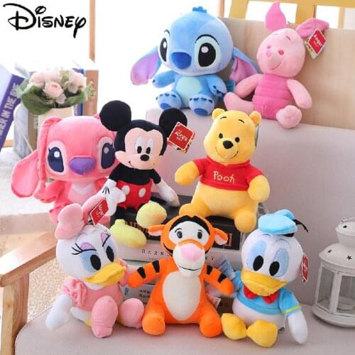 Disney Mickey Mouse Minnie Donald Duck Goofy Pluto Winnie The Pooh Piglet Lilo & Stitch Animals Stuffed Plush Children Toys Girl