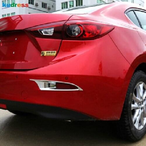 For Mazda 3 M3 Axela 2013 2014 sedan ABS Chrome Tail Rear Fog Light Foglights Cover trims lamp covers Decoration Car Stickers