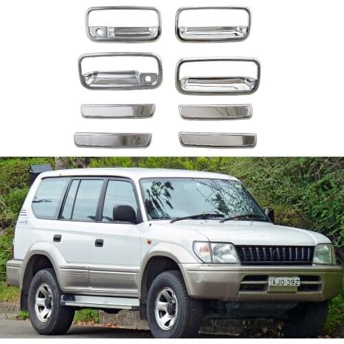 For Toyota Land Cruiser Prado FJ90 1996-2002 8Pcs car door handle bowl cover ABS Chrome Accessories Stickers Car Styling