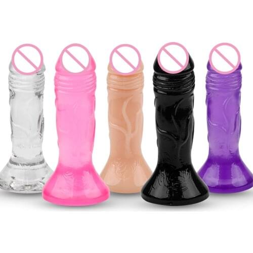 Erotic Sextoys Soft Jelly Dildo Realistic Butt Plug Strapon Suction Cup Small Penis Anal Dick Sex Shop Adult Sex Toys for Woman