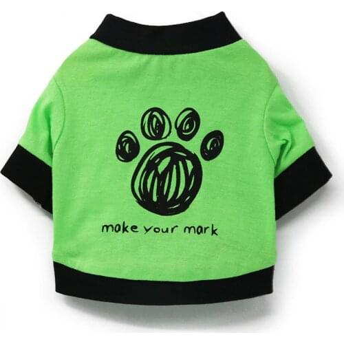 Cotton Animal Footmark Print Spring Summer Pet Costume Pets T-shirt Dog Clothes for Small Dogs Perros Ropa Para Mascotas Verano