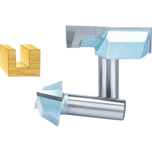 HUHAO 1pc Shank 1/2" 1/4" CNC Cleaning Bottom Router Bit Woodworking Tools Bits For Wood Double Flute Carbide Tipped Endmill